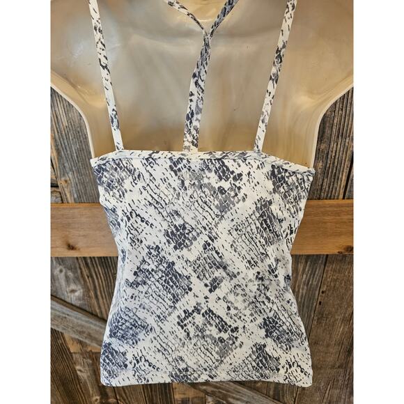 NWT XS Victoria's Secret PINK snakeskin built in bra body shaping tank exotic ^ - Picture 2 of 7